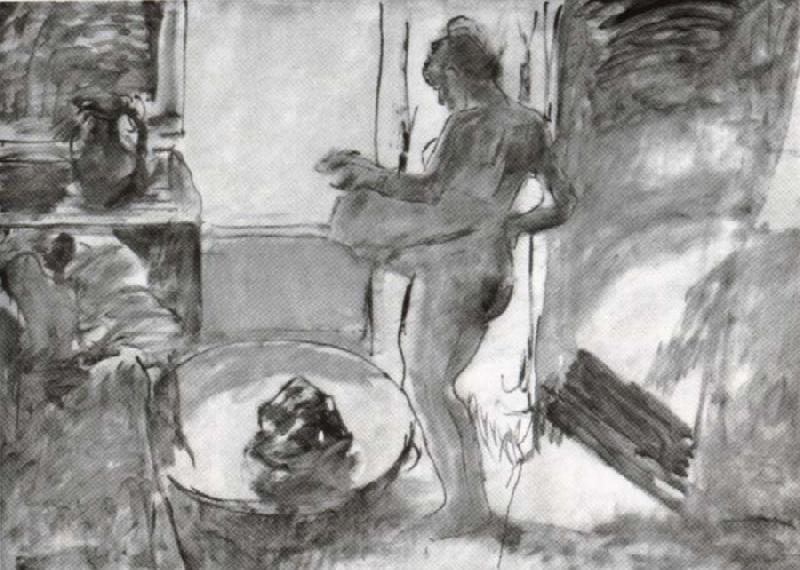 Edgar Degas Nude woman drying herself